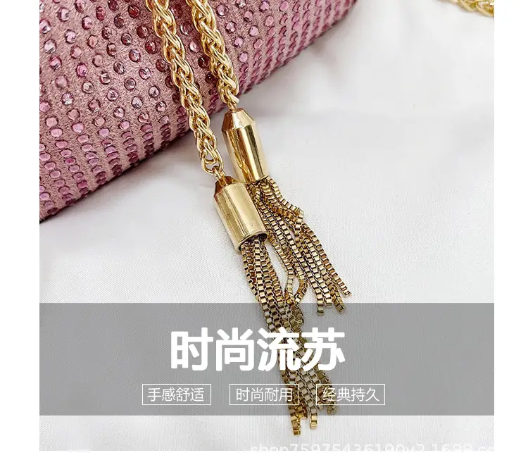 Green Textured Diamond Chain Bucket Bag for Women — feature 7