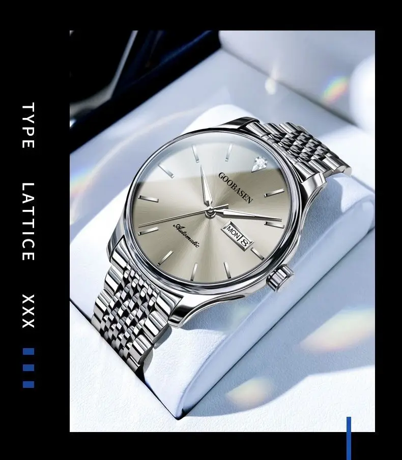 Guberson Anti-Mechanical Men's Watch Silver Stainless Steel — feature 3