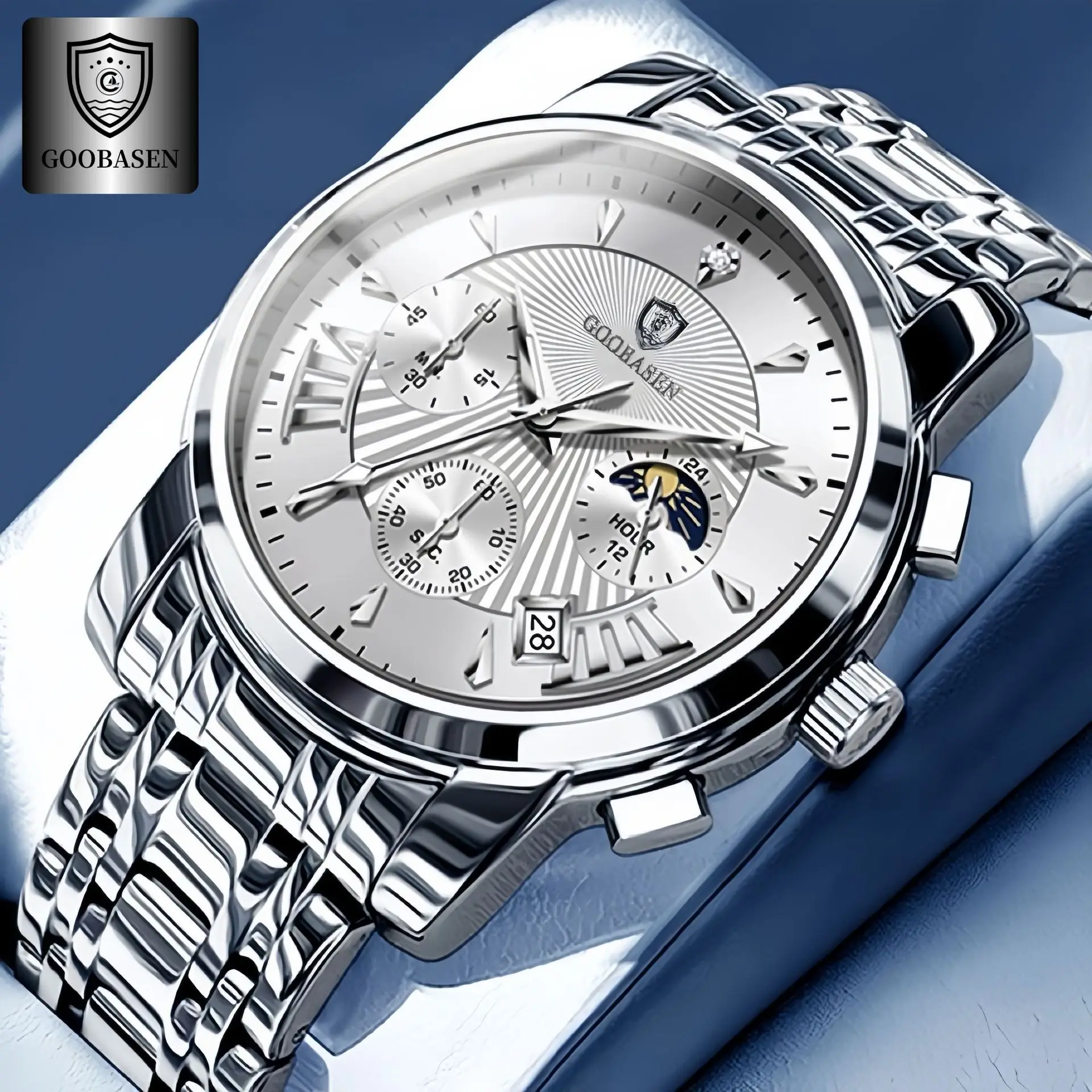 Men's Skeleton Watch Waterproof Quartz Stainless Steel - Image 7