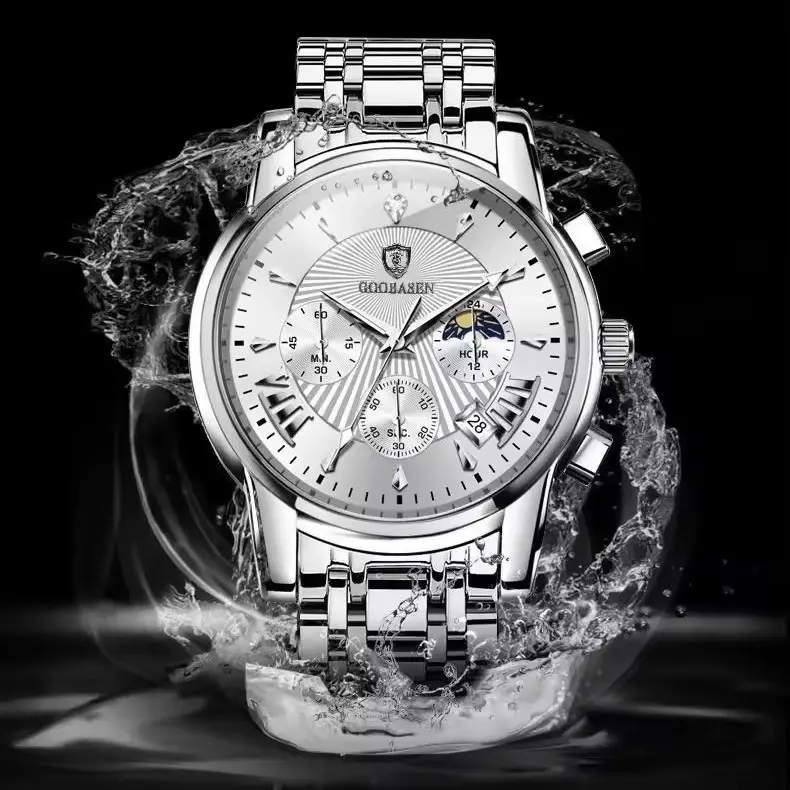 Men's Skeleton Watch Waterproof Quartz Stainless Steel - Image 10