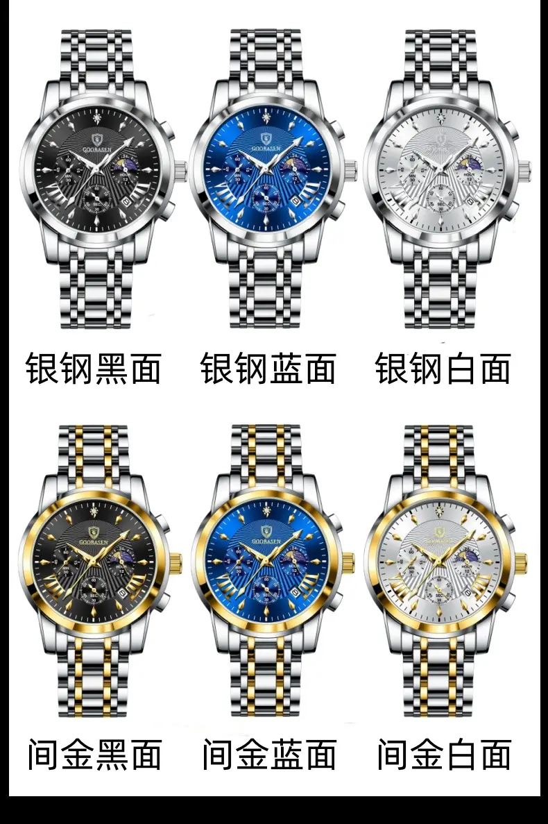 Men's Skeleton Watch Waterproof Quartz Stainless Steel — feature 15