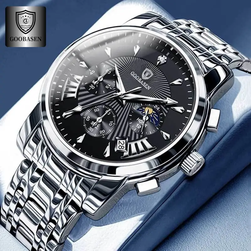 Men's Skeleton Watch Waterproof Quartz Stainless Steel - Image 2