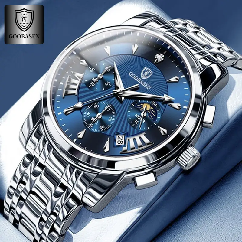 Men's Skeleton Watch Waterproof Quartz Stainless Steel - Image 3