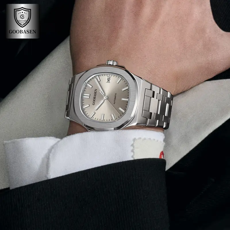 Men's Full Automatic Anti-Tremble Watch Silver Stainless Band - Image 5