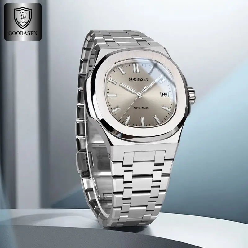 Men's Full Automatic Anti-Tremble Watch Silver Stainless Band — feature 2