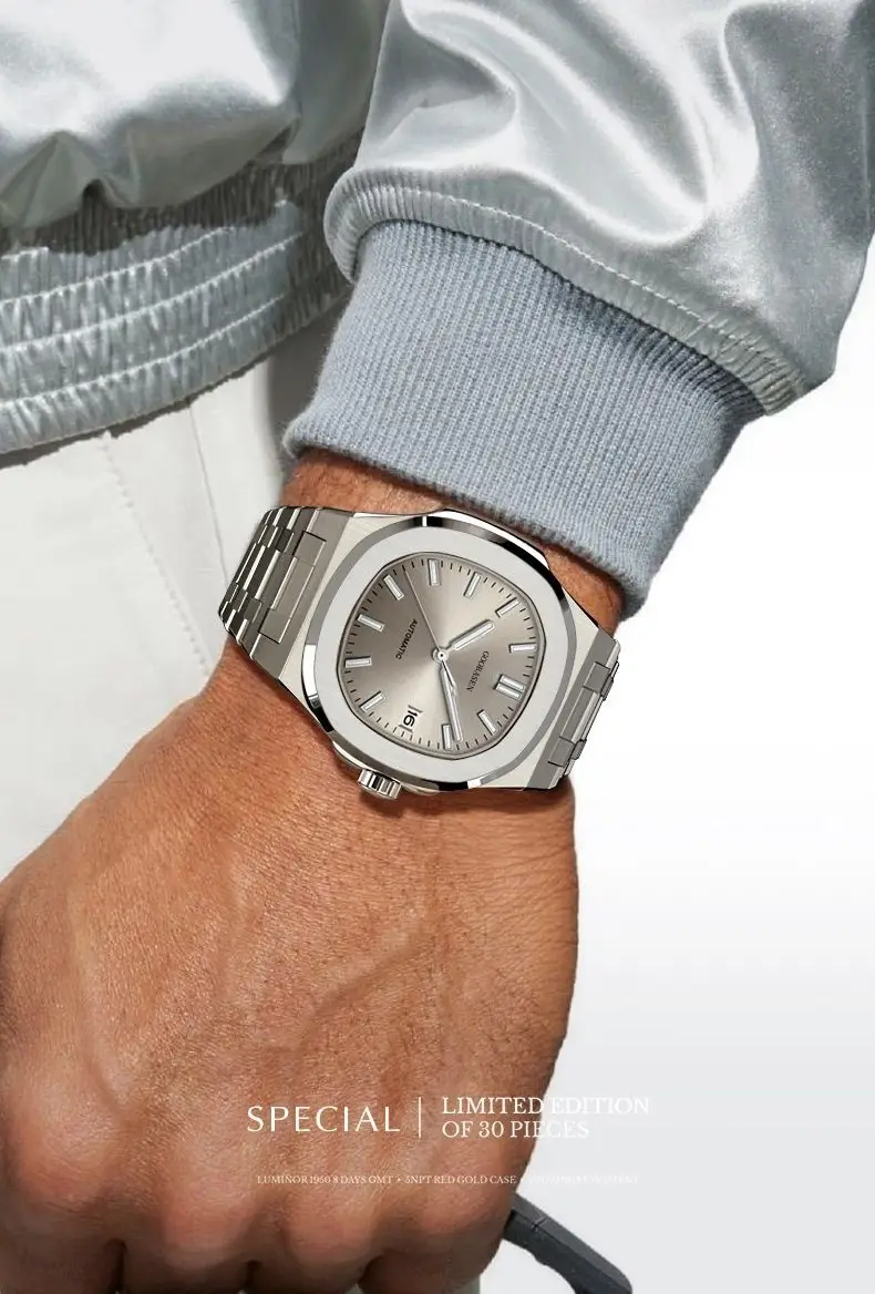 Men's Full Automatic Anti-Tremble Watch Silver Stainless Band — feature 20