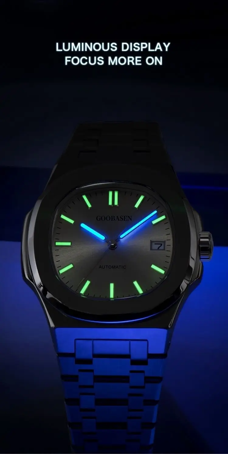 Men's Full Automatic Anti-Tremble Watch Silver Stainless Band — feature 21