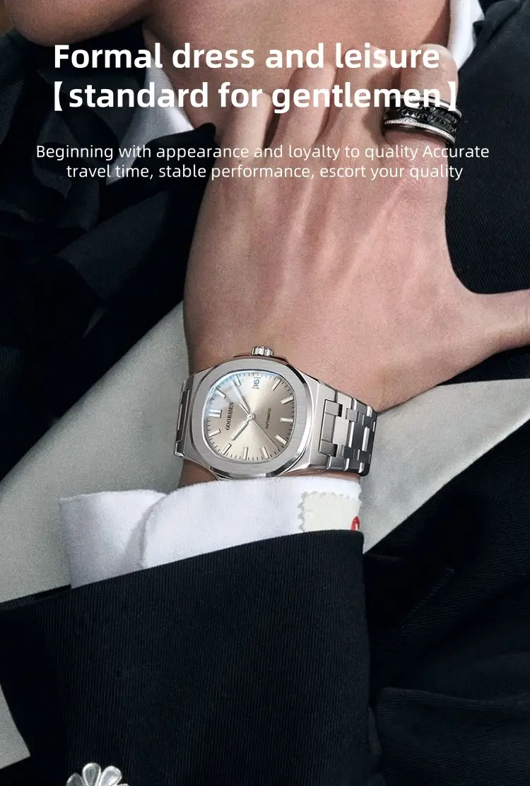 Men's Full Automatic Anti-Tremble Watch Silver Stainless Band — feature 23