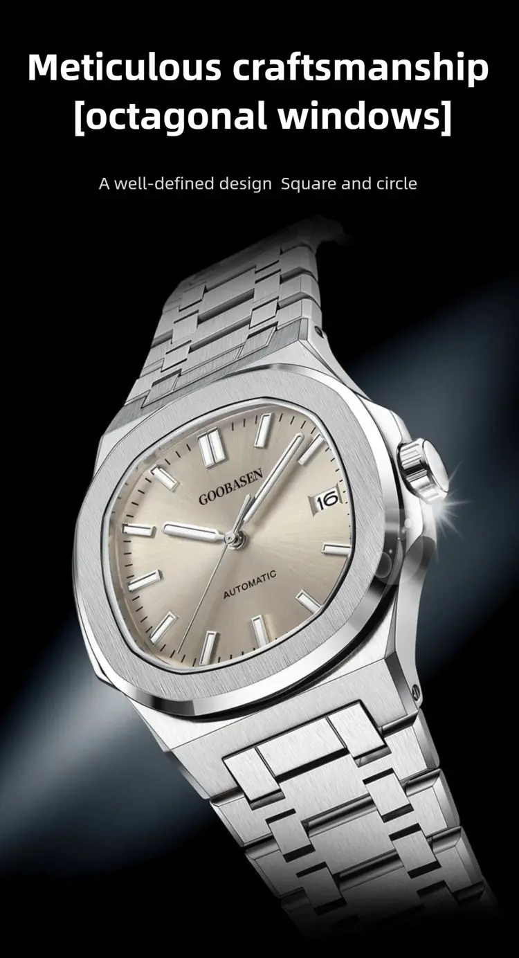 Men's Full Automatic Anti-Tremble Watch Silver Stainless Band — feature 25