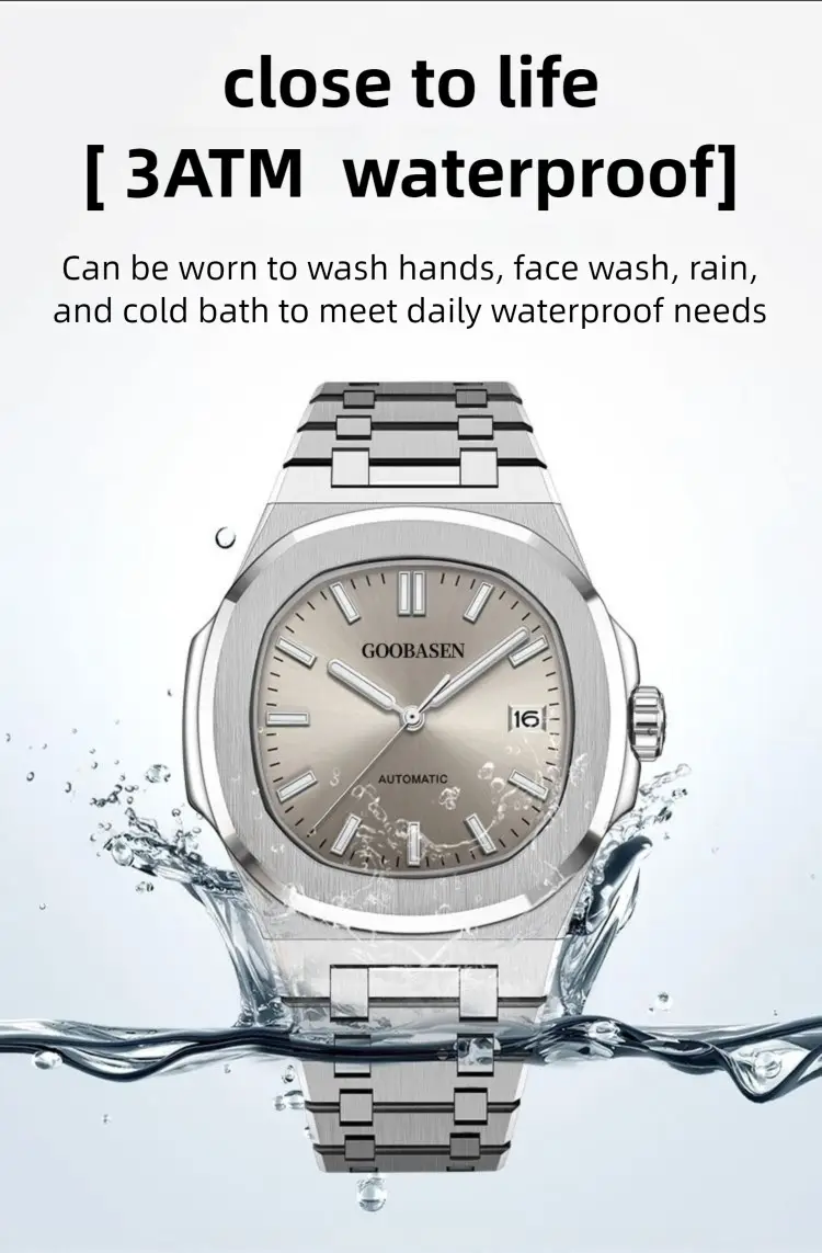 Men's Full Automatic Anti-Tremble Watch Silver Stainless Band — feature 28