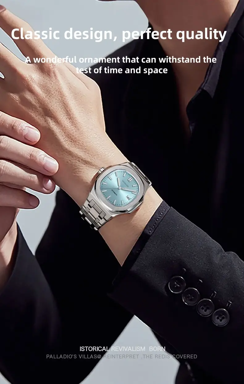 Men's Full Automatic Anti-Tremble Watch Silver Stainless Band — feature 30