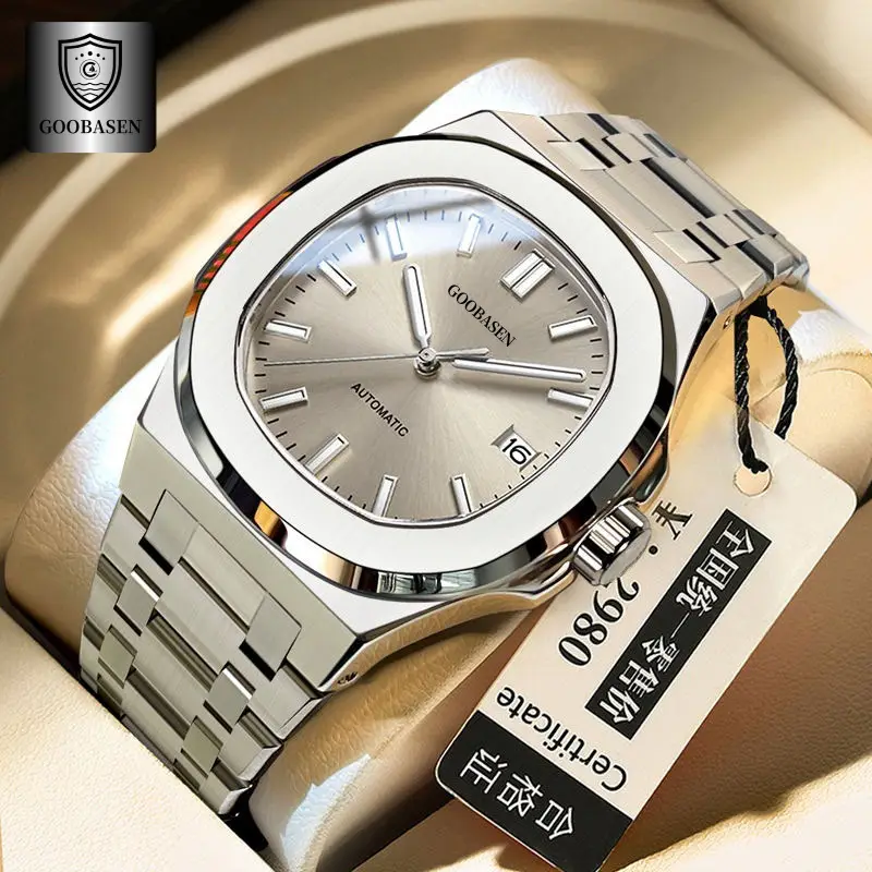 Men's Full Automatic Anti-Tremble Watch Silver Stainless Band — feature 7