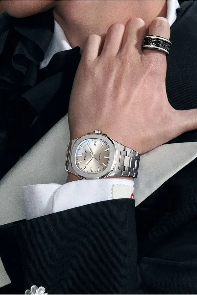 Men's Full Automatic Anti-Tremble Watch Silver Stainless Band — feature 8