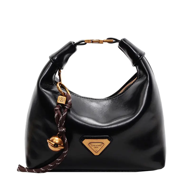 Women's Brown Square Shoulder Bag with Gold Clasp - Image 9