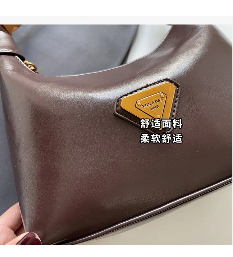 Women's Brown Square Shoulder Bag with Gold Clasp — feature 7
