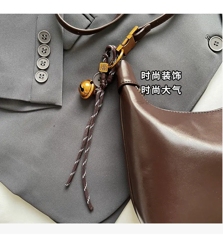 Women's Brown Square Shoulder Bag with Gold Clasp — feature 8
