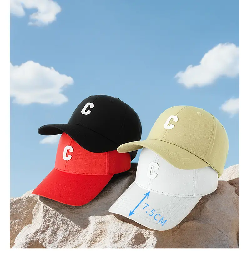 Men Black C Embroidered Baseball Cap Adjustable Outdoor Casual All-match — feature 13