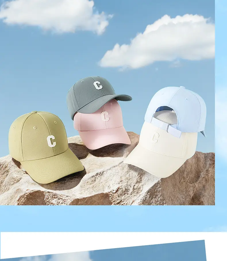 Men Black C Embroidered Baseball Cap Adjustable Outdoor Casual All-match — feature 17