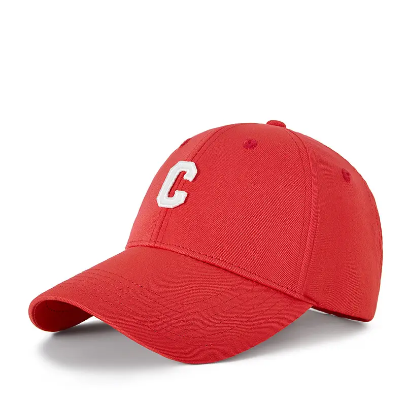 Men Black C Embroidered Baseball Cap Adjustable Outdoor Casual All-match