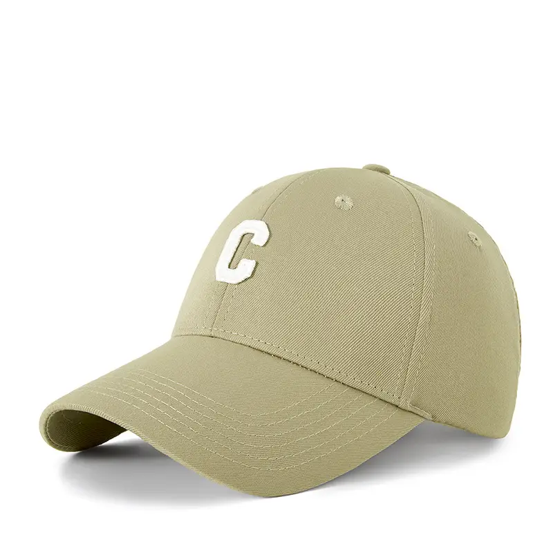 Men Black C Embroidered Baseball Cap Adjustable Outdoor Casual All-match