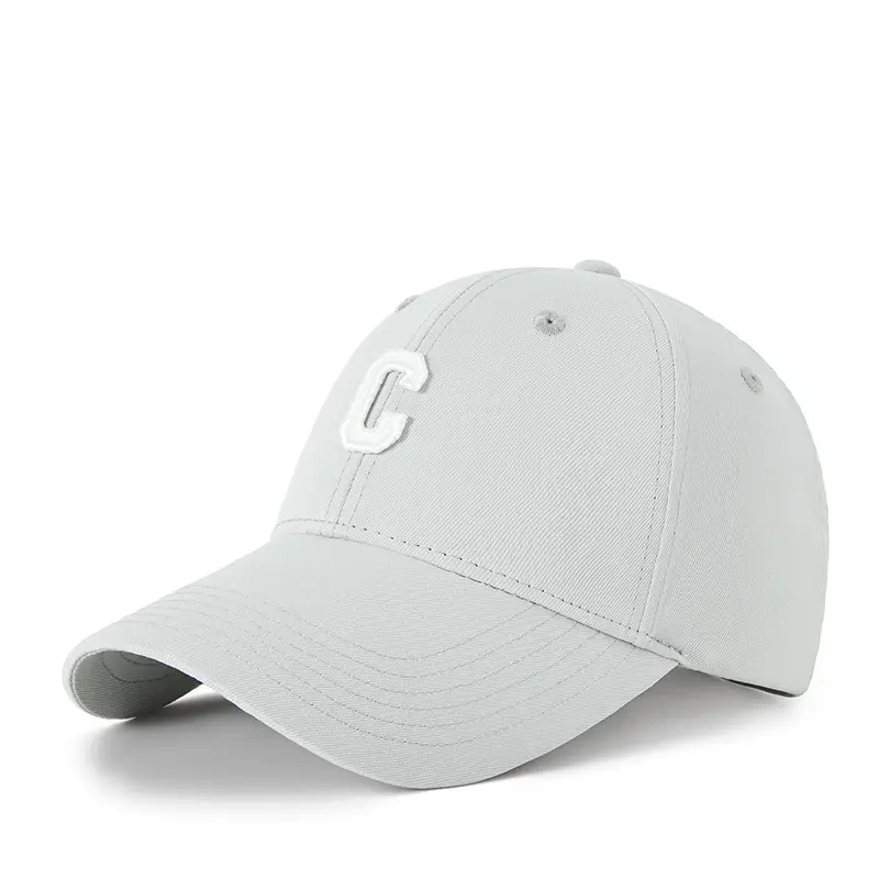 Men Black C Embroidered Baseball Cap Adjustable Outdoor Casual All-match