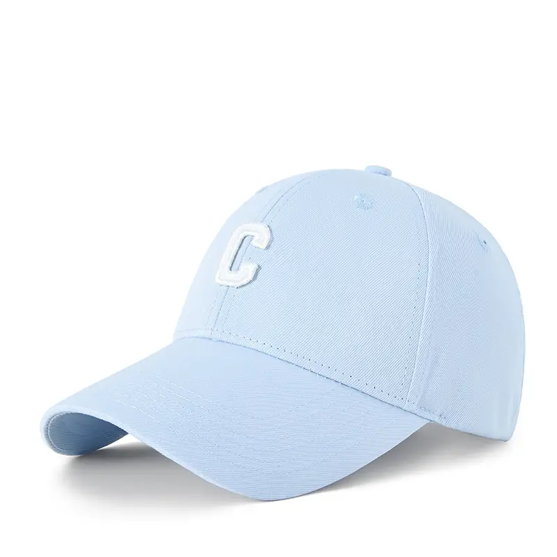Men Black C Embroidered Baseball Cap Adjustable Outdoor Casual All-match