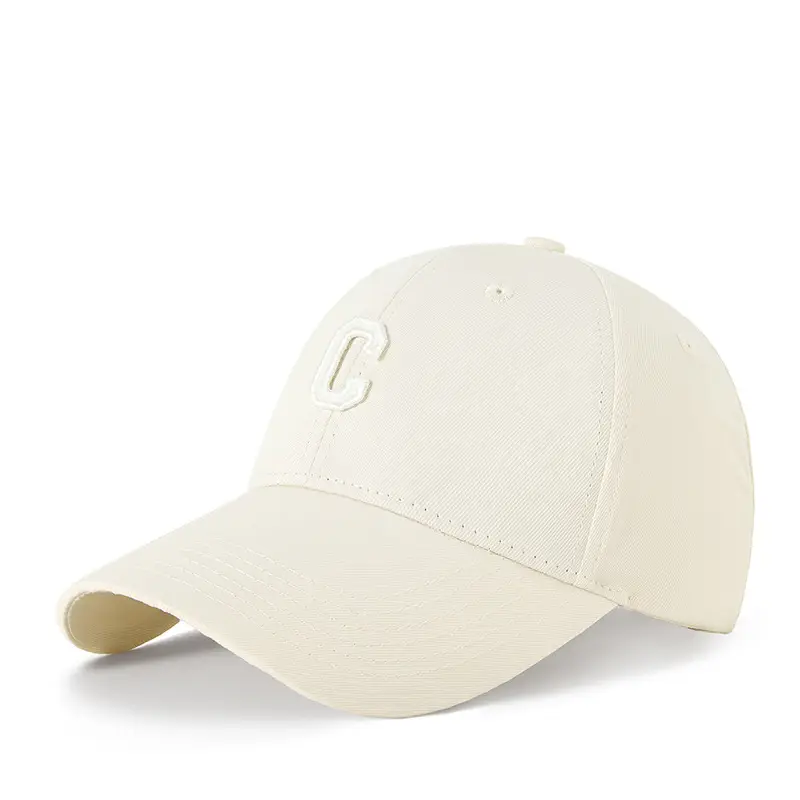 Men Black C Embroidered Baseball Cap Adjustable Outdoor Casual All-match