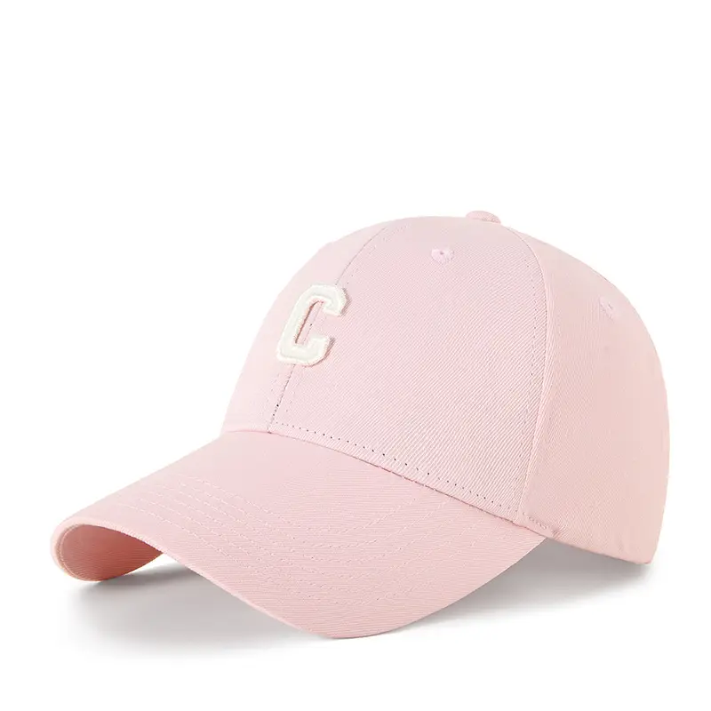 Men Black C Embroidered Baseball Cap Adjustable Outdoor Casual All-match