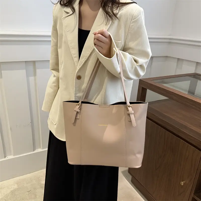 Vintage Style Shoulder Tote Bag Brown Beige 2024 Winter - Image 9