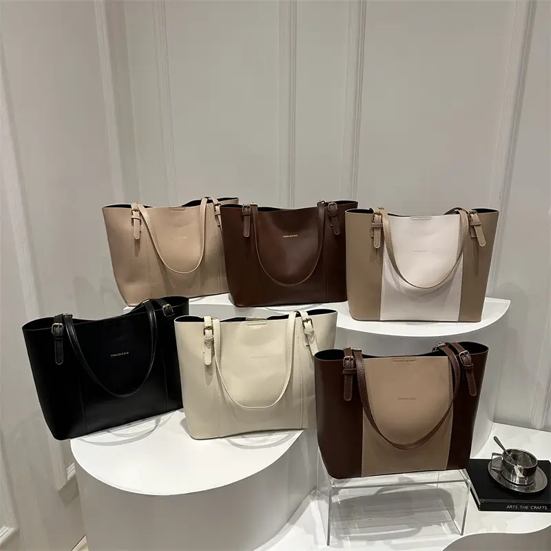 Vintage Style Shoulder Tote Bag Brown Beige 2024 Winter - Image 10