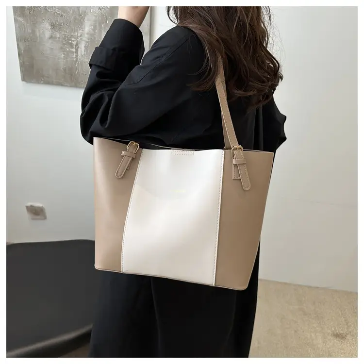 Vintage Style Shoulder Tote Bag Brown Beige 2024 Winter — feature 13
