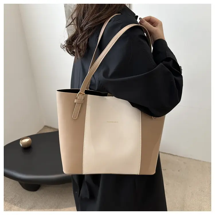 Vintage Style Shoulder Tote Bag Brown Beige 2024 Winter — feature 14