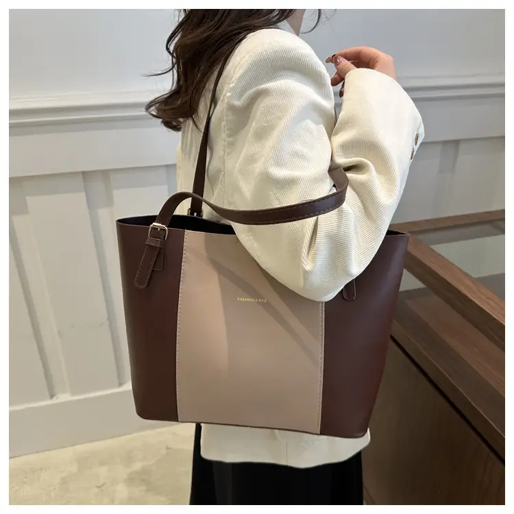 Vintage Style Shoulder Tote Bag Brown Beige 2024 Winter — feature 16