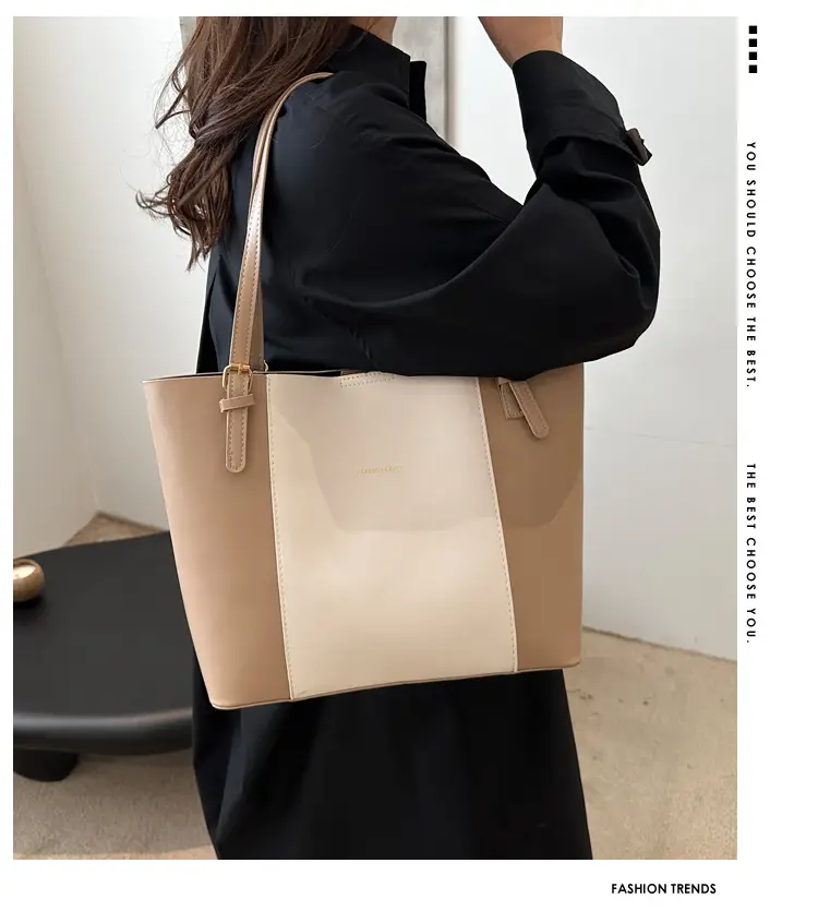 Vintage Style Shoulder Tote Bag Brown Beige 2024 Winter — feature 2