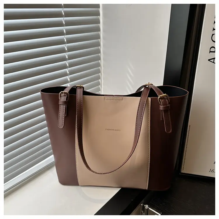 Vintage Style Shoulder Tote Bag Brown Beige 2024 Winter — feature 28