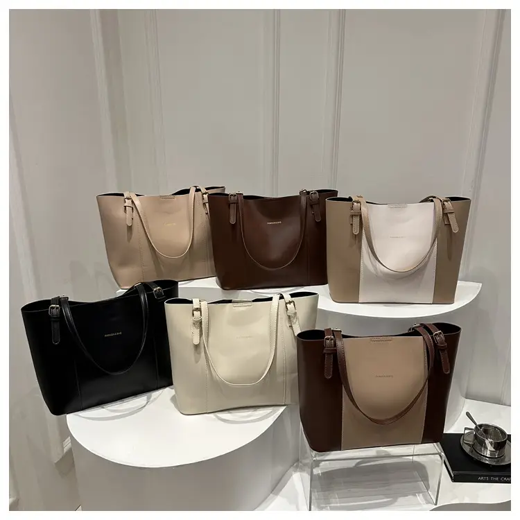 Vintage Style Shoulder Tote Bag Brown Beige 2024 Winter — feature 29