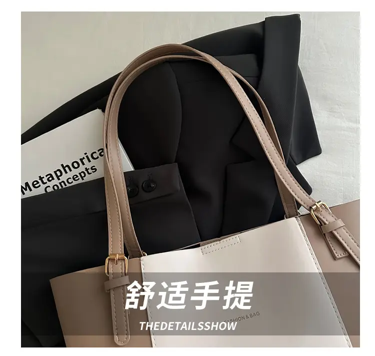 Vintage Style Shoulder Tote Bag Brown Beige 2024 Winter — feature 5