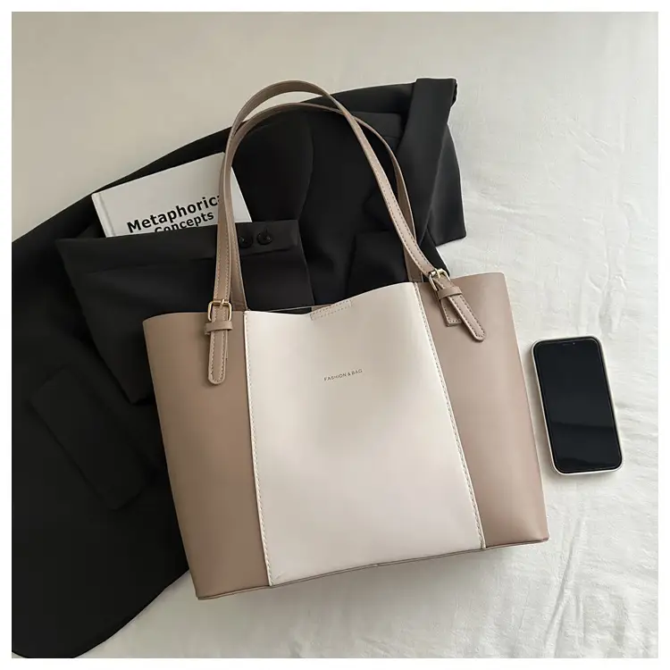 Vintage Style Shoulder Tote Bag Brown Beige 2024 Winter — feature 9