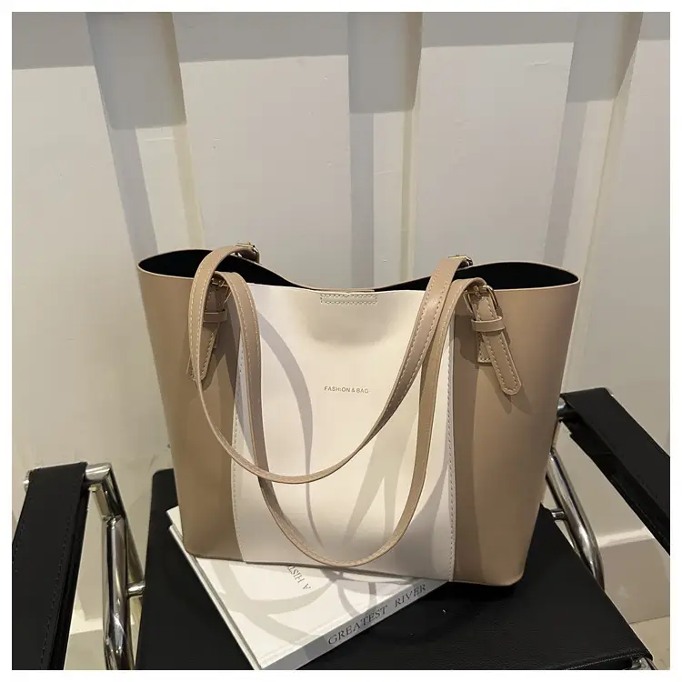 Vintage Style Shoulder Tote Bag Brown Beige 2024 Winter - Image 6