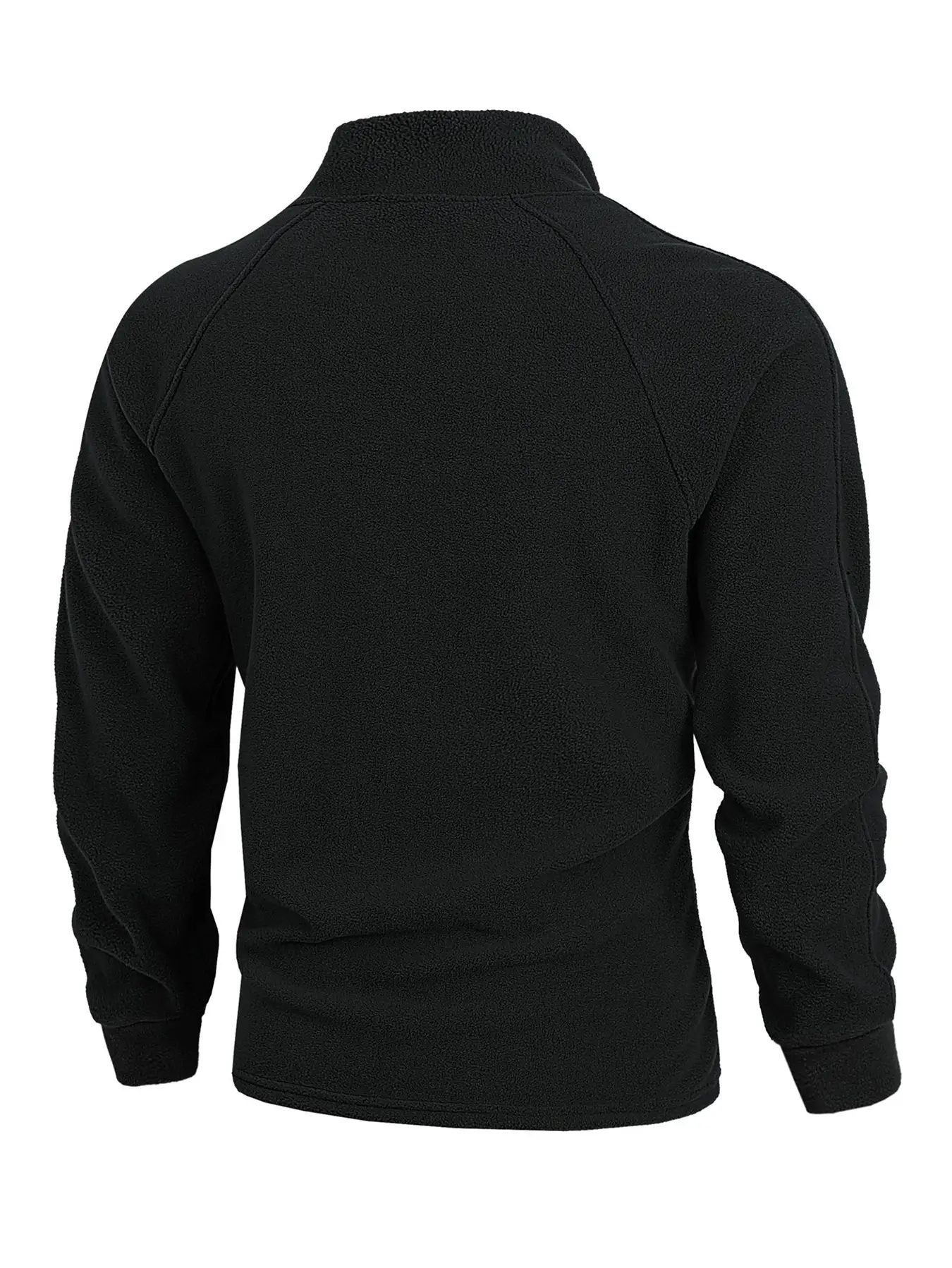 Men Brushed Plain Long Sleeve Pullover Black