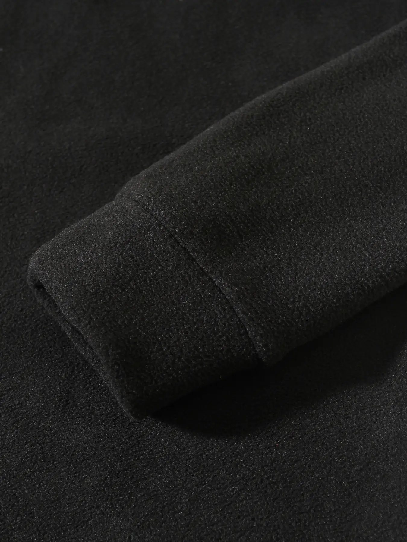 Men Brushed Plain Long Sleeve Pullover Black — feature 10