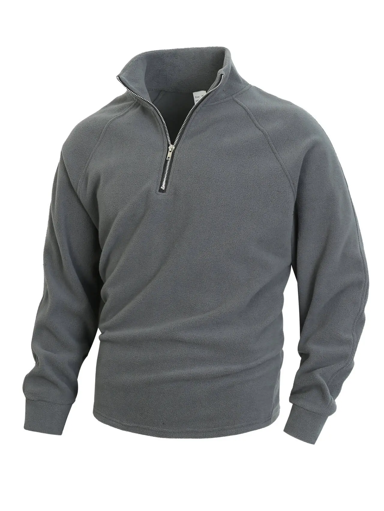 Men Brushed Plain Long Sleeve Pullover Black — feature 25