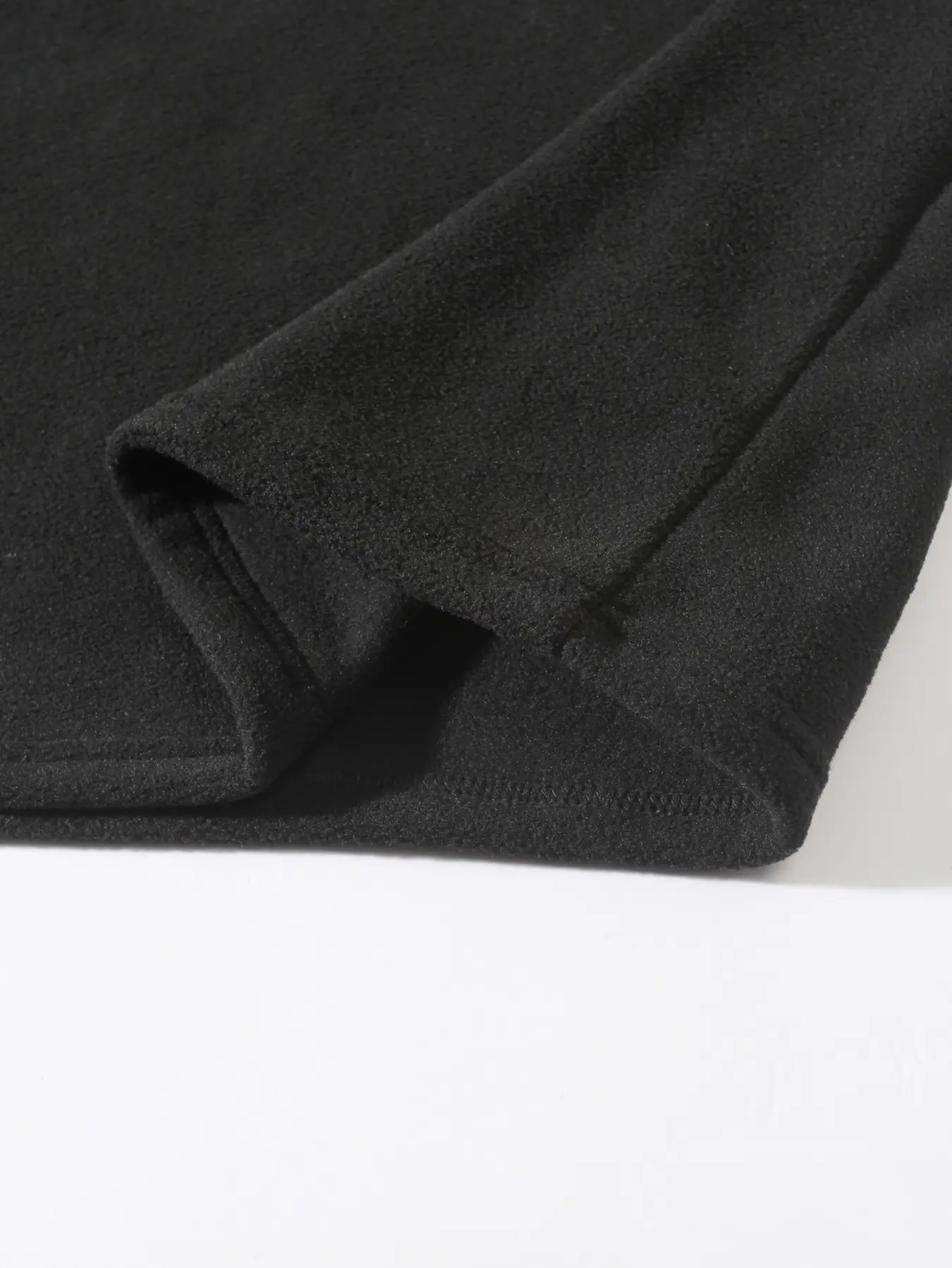 Men Brushed Plain Long Sleeve Pullover Black — feature 6