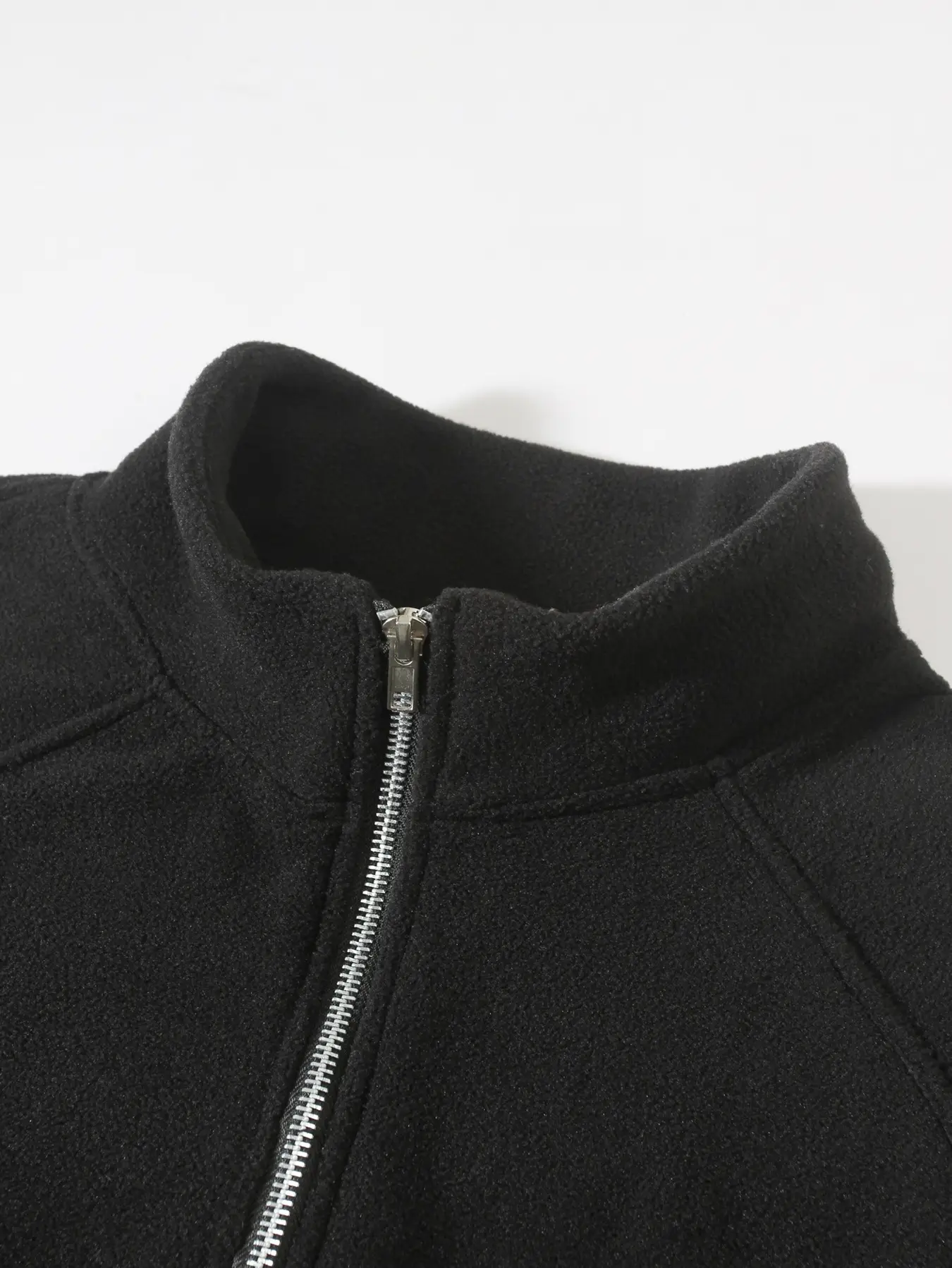 Men Brushed Plain Long Sleeve Pullover Black — feature 8