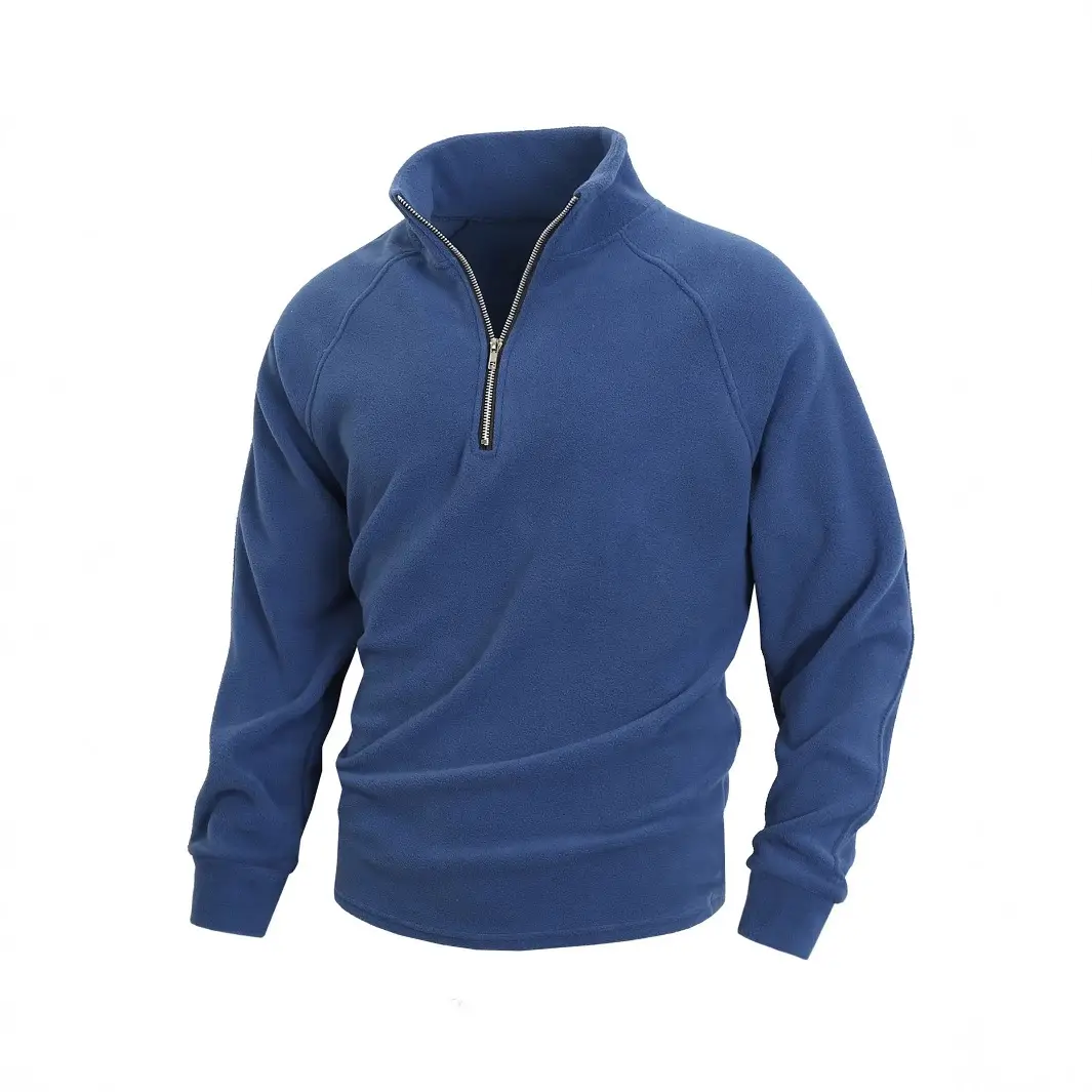 Men Brushed Plain Long Sleeve Pullover Black