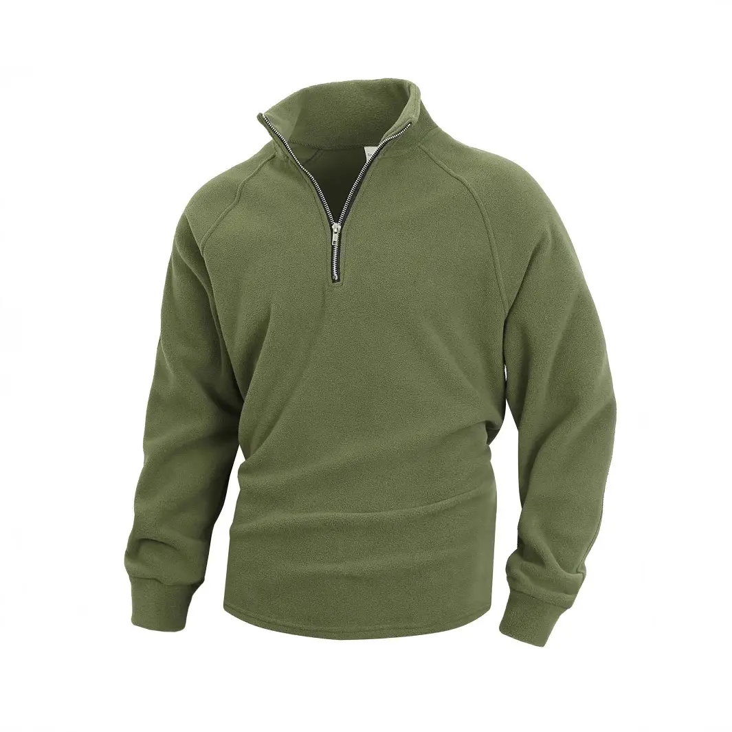 Men Brushed Plain Long Sleeve Pullover Black