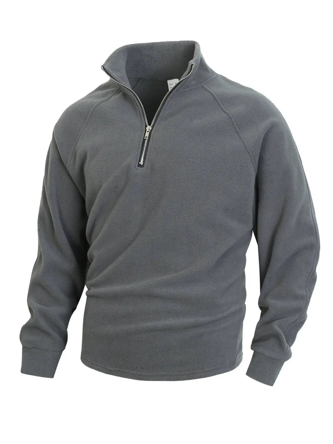 Men Brushed Plain Long Sleeve Pullover Black