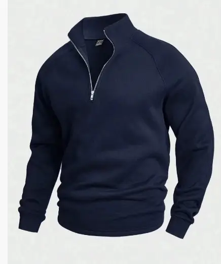 Men Brushed Plain Long Sleeve Pullover Black