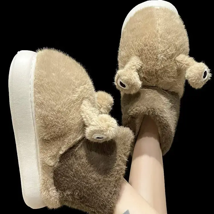 High-Top Cotton Shoes for Women, New Winter Cross-Border Style, Cute Snail Design, Fleece-Lined, Thickened, Warm, Couple's Outdoor Short Cotton Boots - Image 6