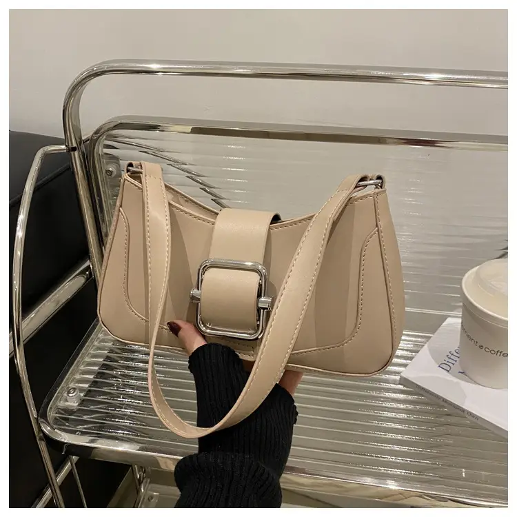 Brown Leather Shoulder Bag with Buckle Closure — feature 26